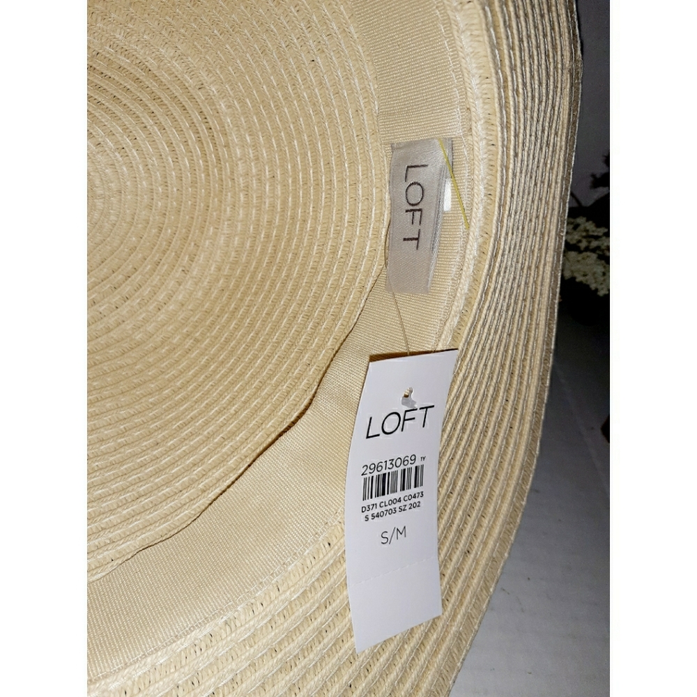 Loft Tan Packable Straw Fedora Hat - Plaid Bandage - Picture 11 of 15